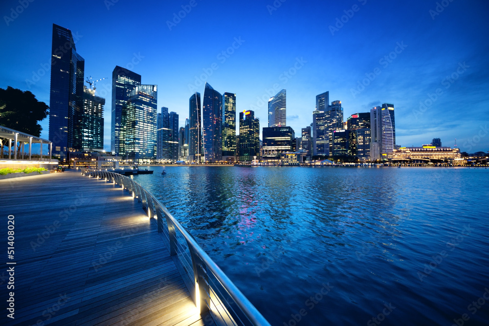 Singapore city in sunset time