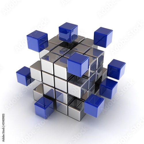 The construction of the cube of the blocks © Bilan 3D