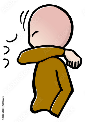 Éternuer, état grippal, virus, allergie, coude