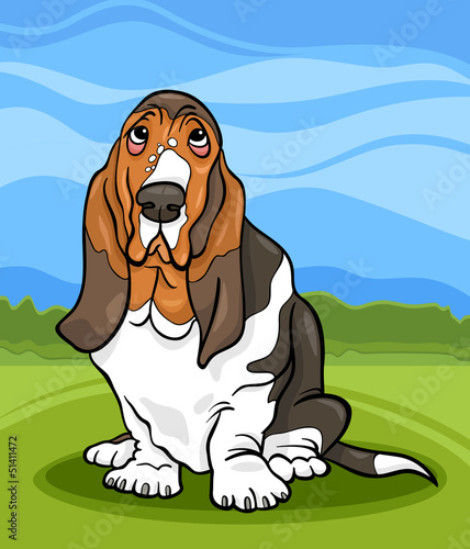 basset hound dog cartoon illustration