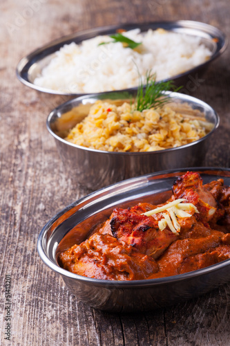 indisches Chicken Tikka Masala mit Reis