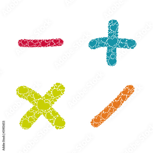 hand drawing number with heart shape
