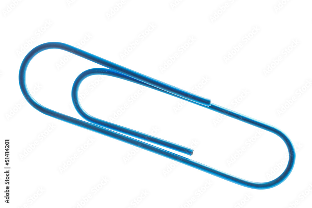 Paper clip macro closeup , isolated on white Paper clip macro closeup , isolated on white