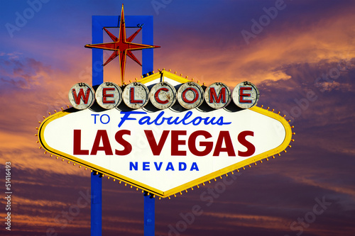 Welcome to Las Vegas Sign at sunset