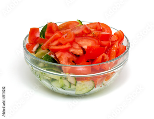 vegetable salad in a glass bowl