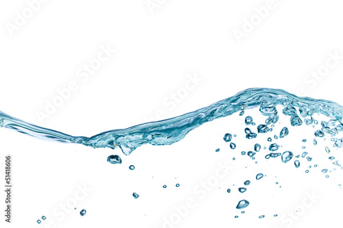 Water waves isolated on white background