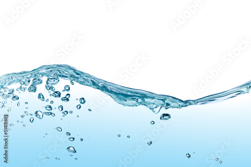 Water waves isolated on white background