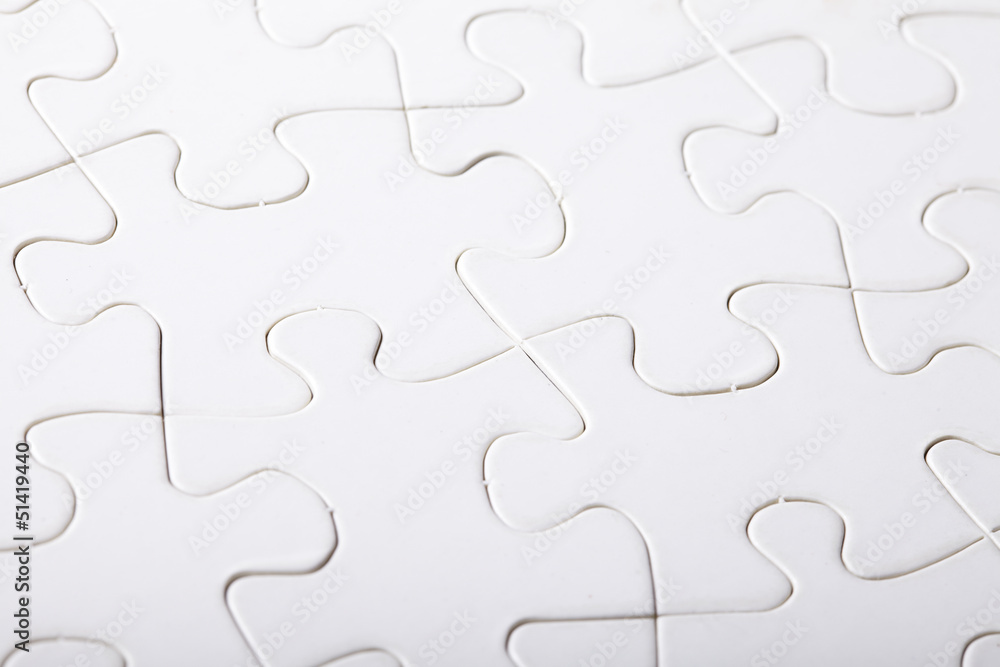 Jigsaw puzzle with blank white pieces Jigsaw puzzle with blank white pieces