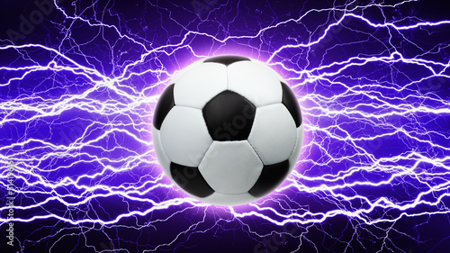 Soccer ball  bright lightnings