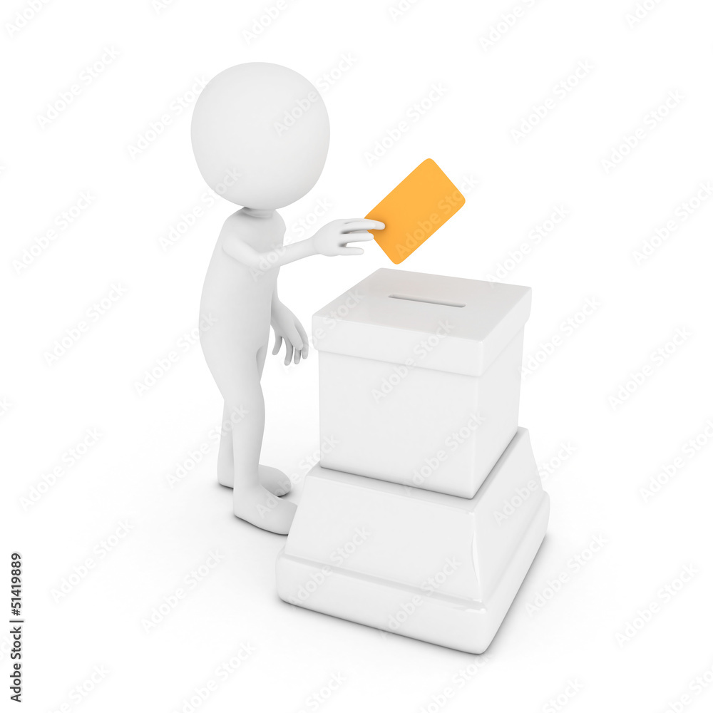 3d white man voting 3d white man voting