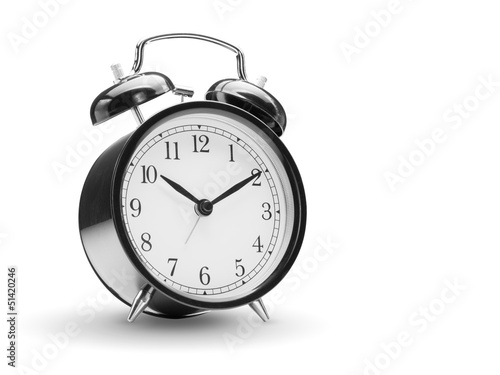 Alarm clock on white background