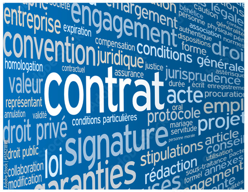 Nuage de Tags CONTRAT (accord signature conditions générales)