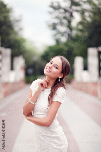 closeup portrait of pretty tender beautiful young female face