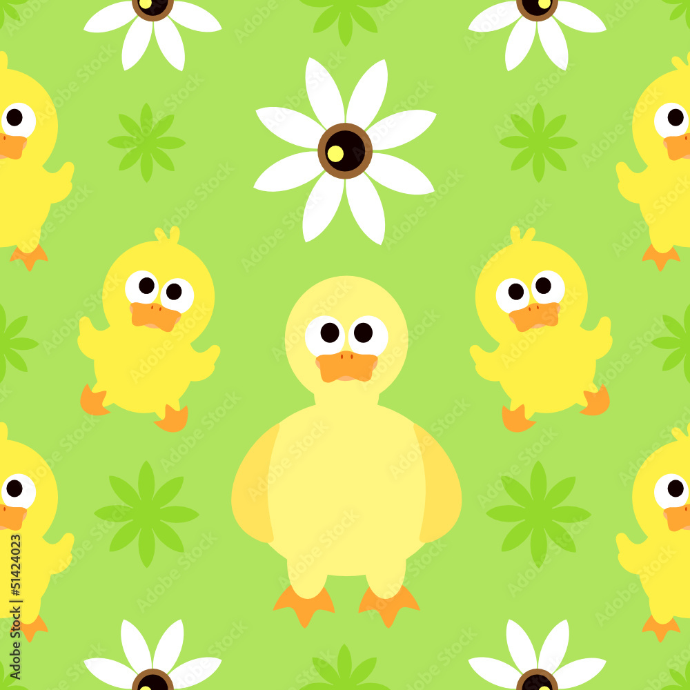 Seamless background with funny duck