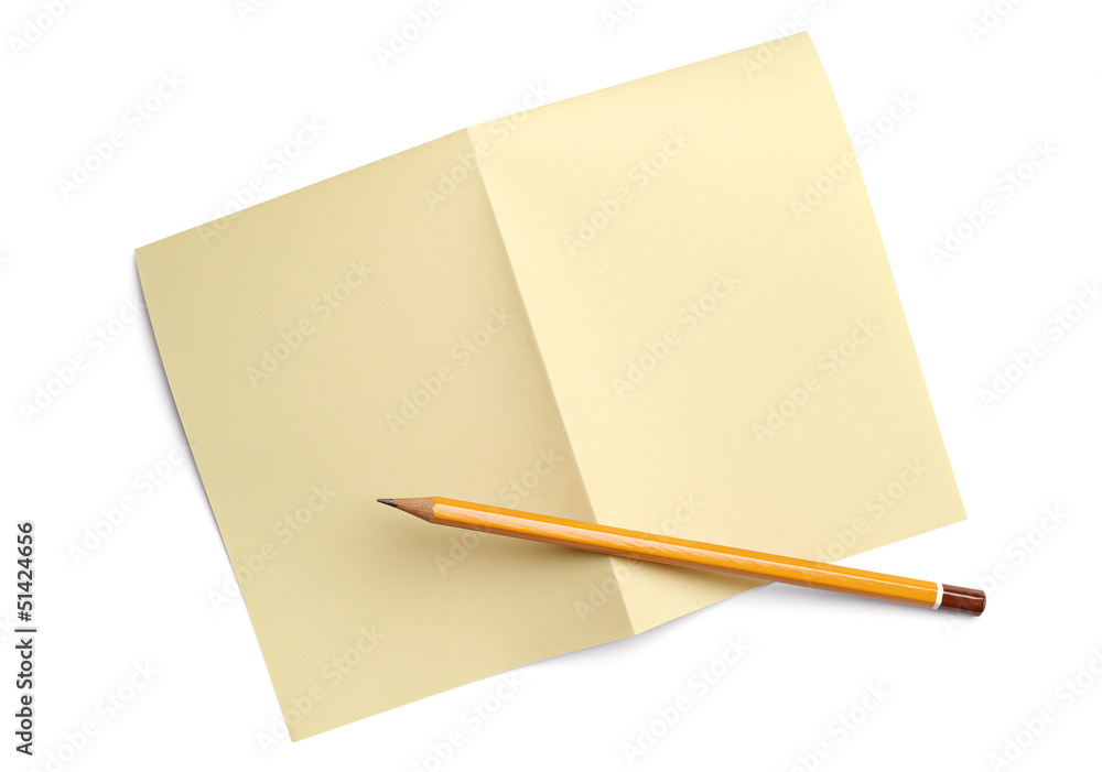 Sheet of paper and a pencil Sheet of paper and a pencil
