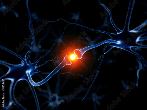 3d rendered medical illustration - active neurone photo