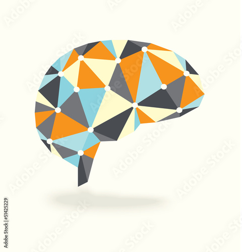 Vector Brain Showing Synapses in Abstract Syle