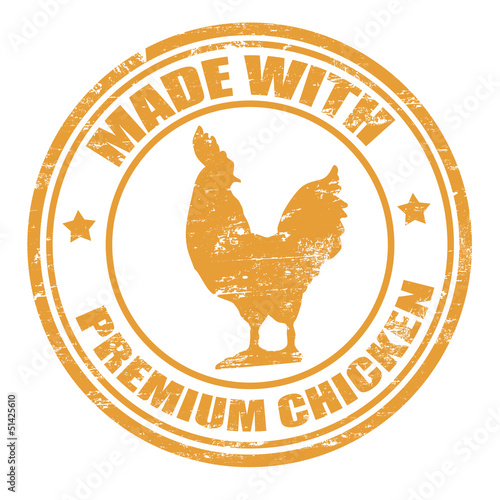 Made with premium chicken stamp