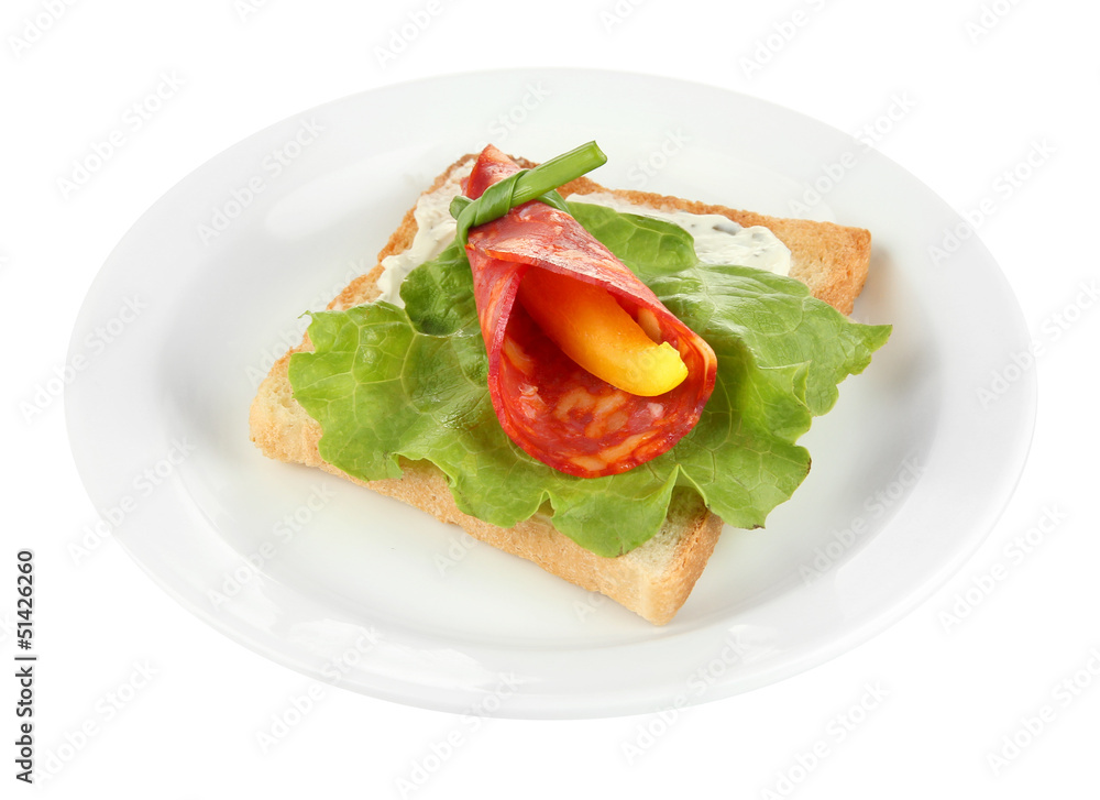 Salami rolls with paprika pieces inside, Salami rolls with paprika pieces inside,