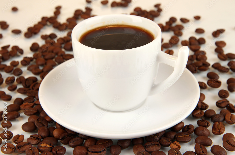 Cup of strong coffee isolated on white Cup of strong coffee isolated on white