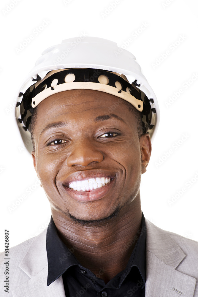 Businessman in white helmet Businessman in white helmet