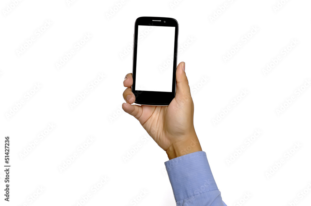 Business Man Holding Smartphone
