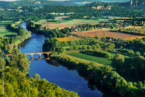 medevial bridge over the dordogne river photo