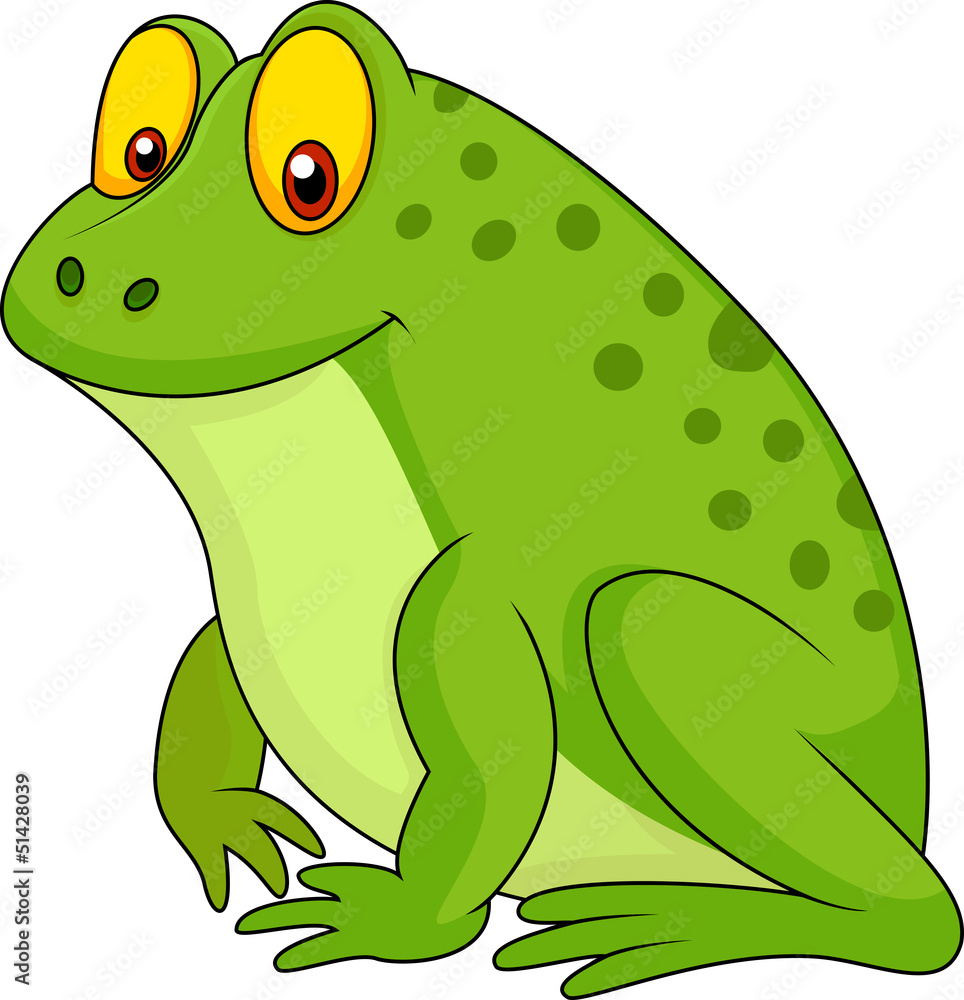 Fototapeta premium Cute green frog cartoon