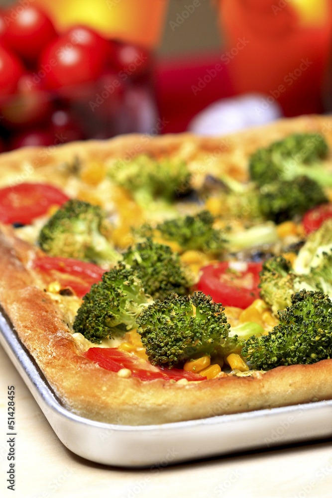 Homemade pizza, very soft and selective focus Homemade pizza, very soft and selective focus