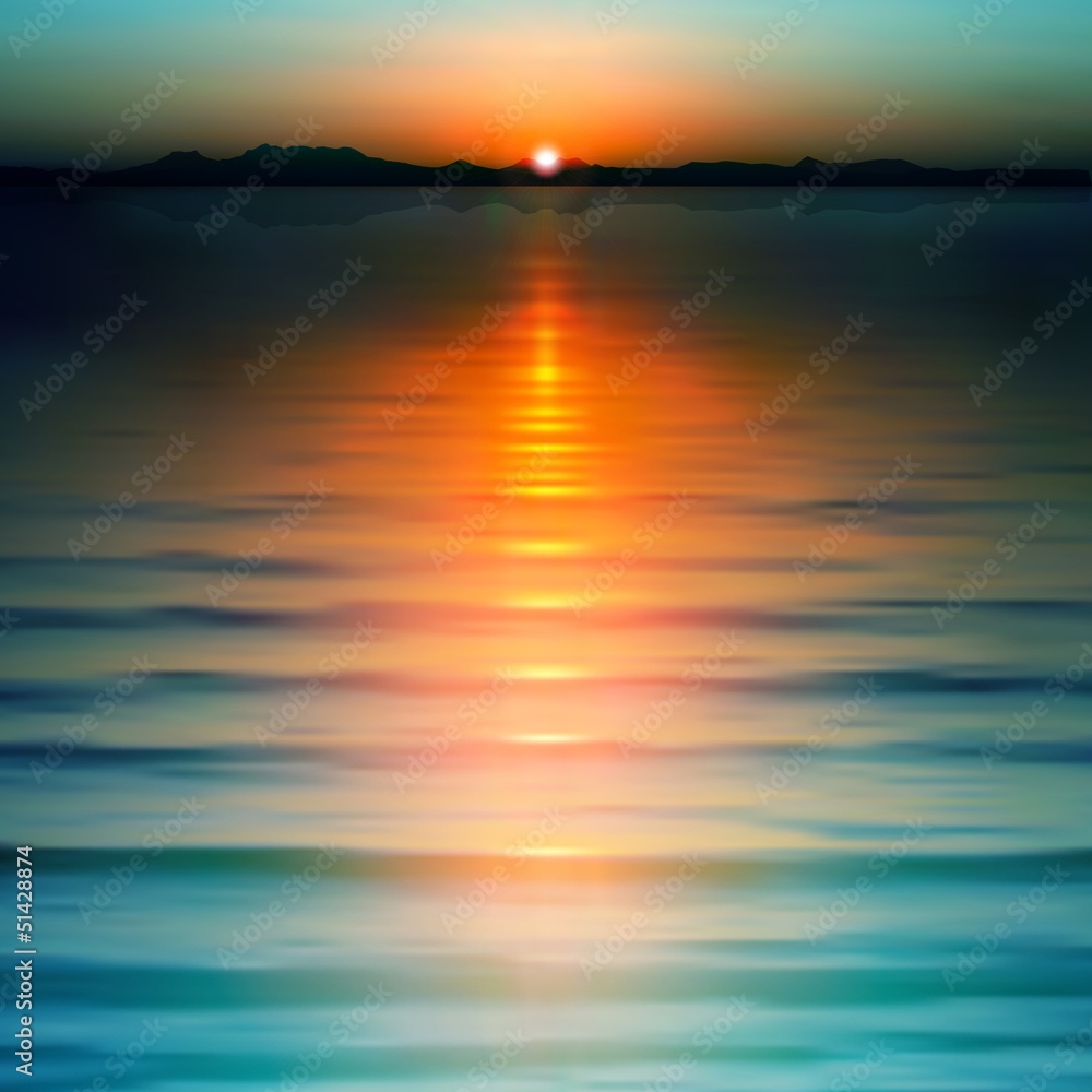 Obraz premium abstract background with sunset and mountains