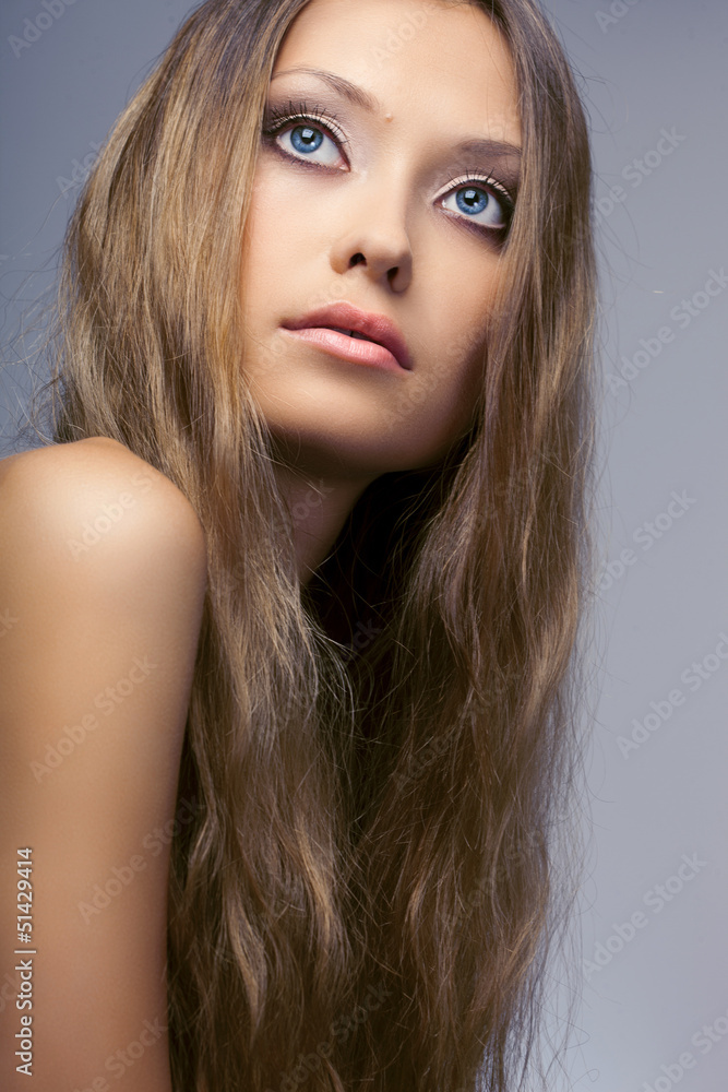 closeup woman face portrait closeup woman face portrait
