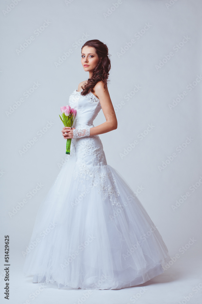 beautiful bride studio full length portrait beautiful bride studio full length portrait