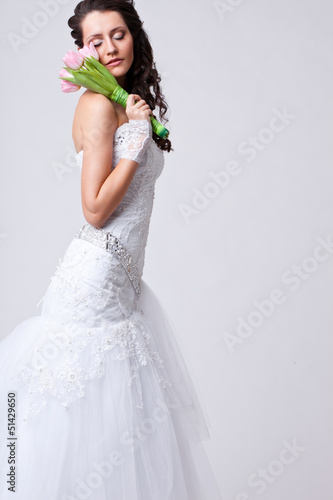 beautiful bride studio portrait