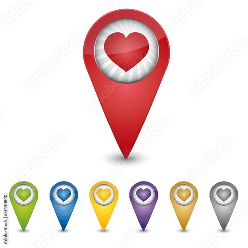 Map Pin - Herz - Favorites
