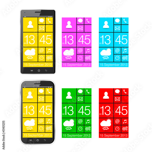 Realistic vector smartphones