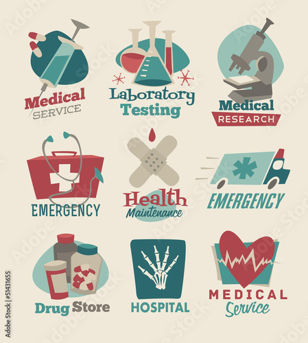Retro medical emblems