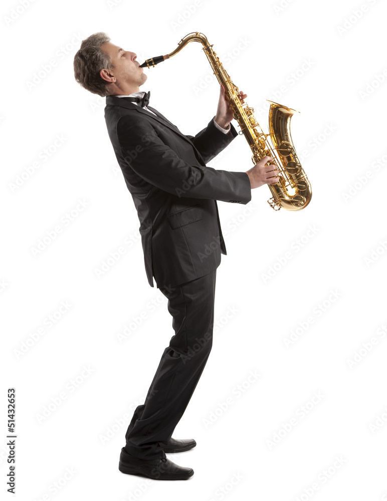 Naklejka premium Saxophonist