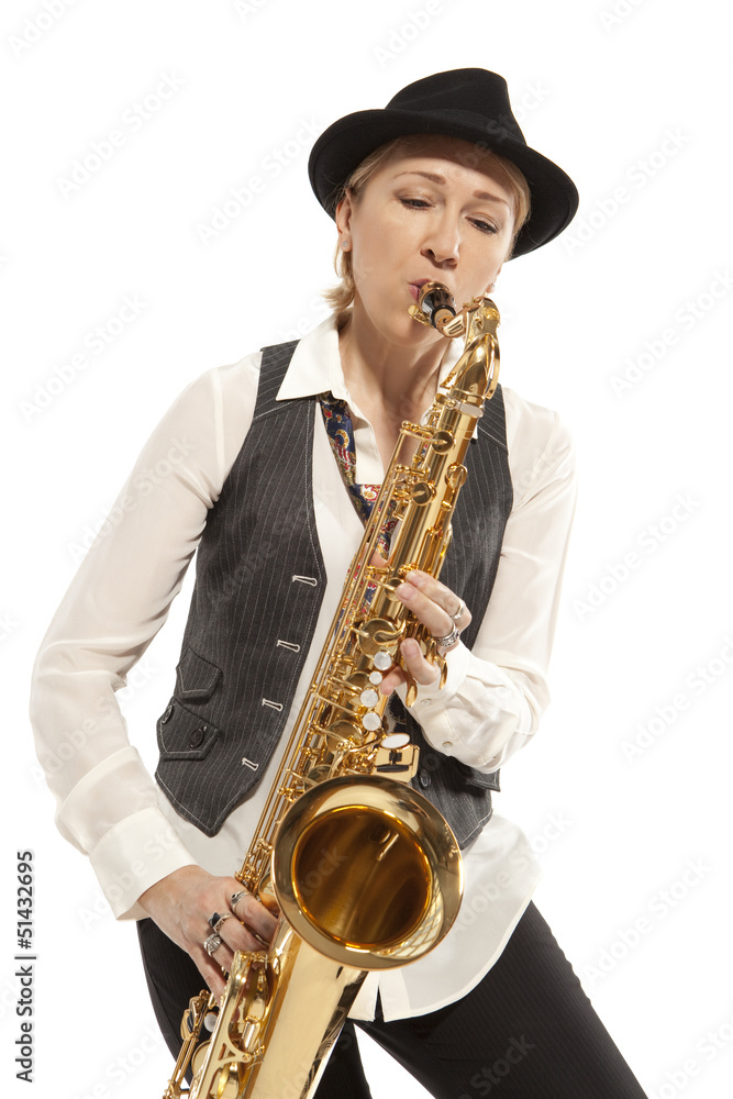Fototapeta premium Woman Saxophonist