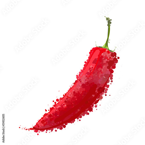 Burning red paprika vector isolated on white