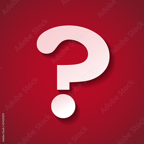Question Mark Dark Red Paper Label