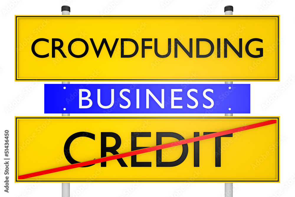 Fototapeta premium crowdfunding vs credit_konzeptionell Finanzsysteme - 3D
