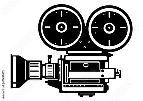 vector vintage film camera isolated on white background