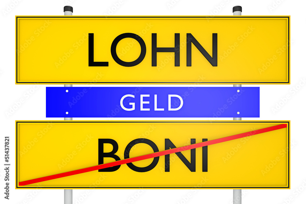 Fototapeta premium Lohn vs Boni_konzeptionell Finanzen - 3D