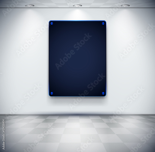 Room with black glass placeholder