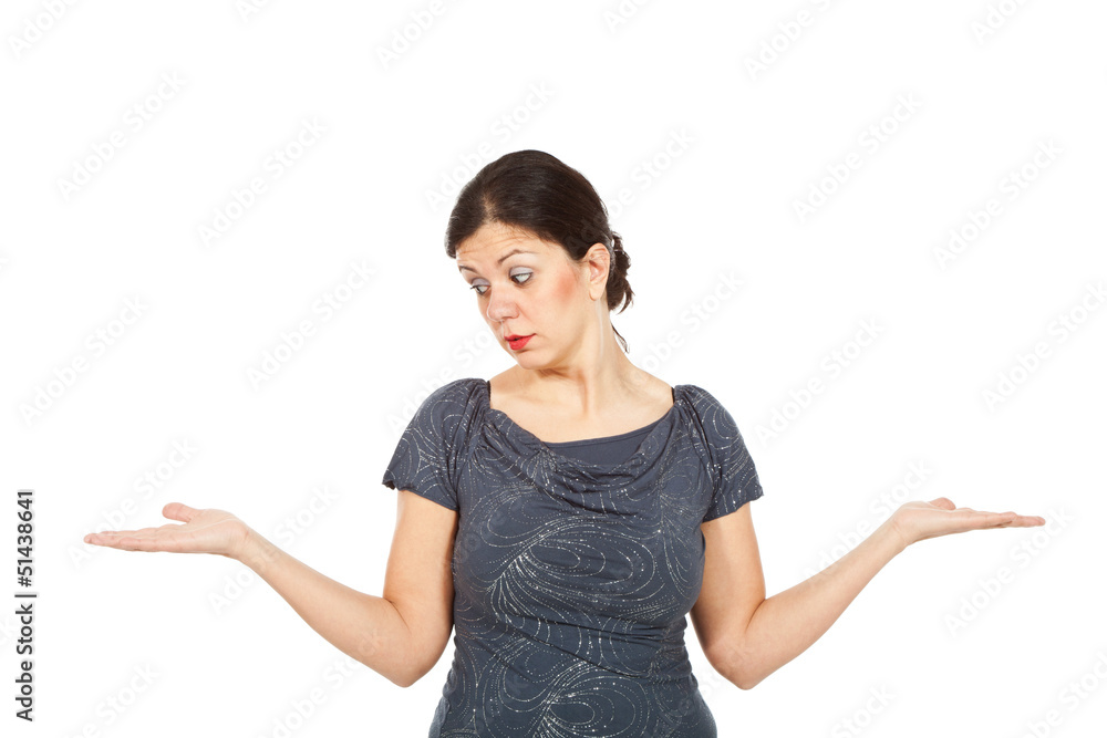 Caucasian woman on white background Caucasian woman on white background
