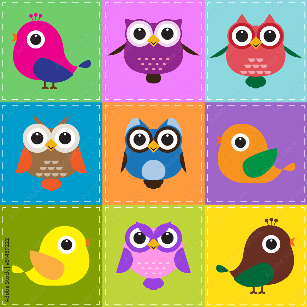 Vector set of cute birds Vector set of cute birds