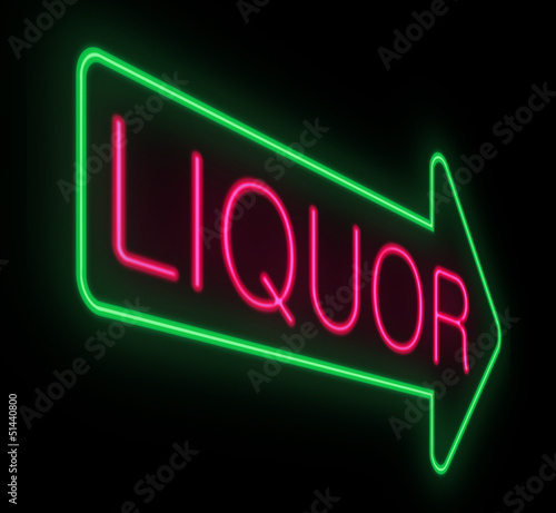 Liquor neon sign.