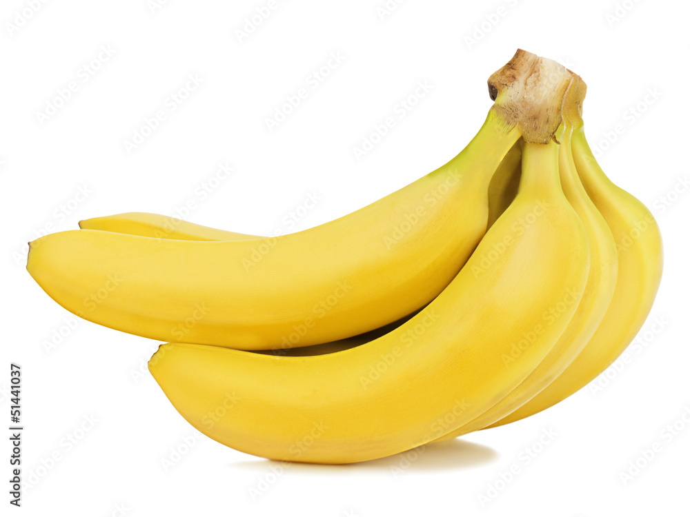 Bunch of bananas isolated on white background.