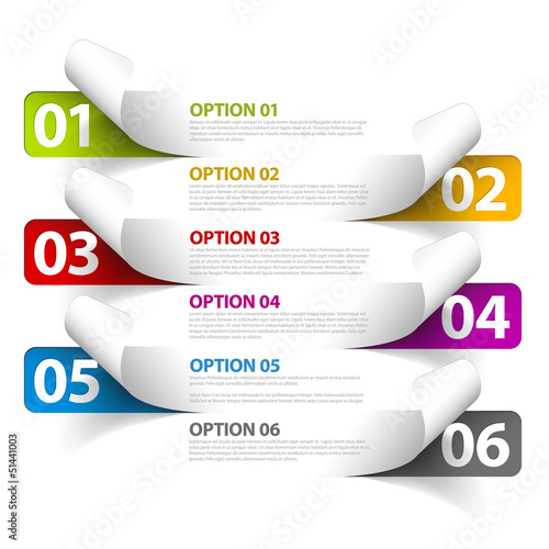 Set of Colorful Vector Sample option stickers