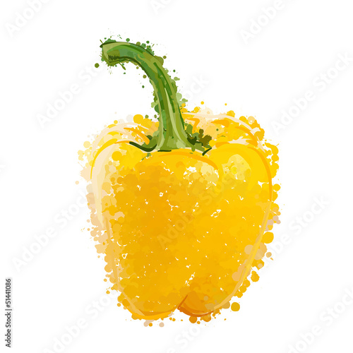 Yellow sweet pepper of blots vector